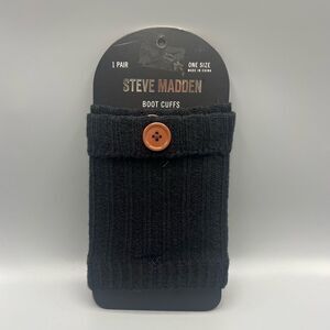 Steve Madden Black Boot Cuffs with Button